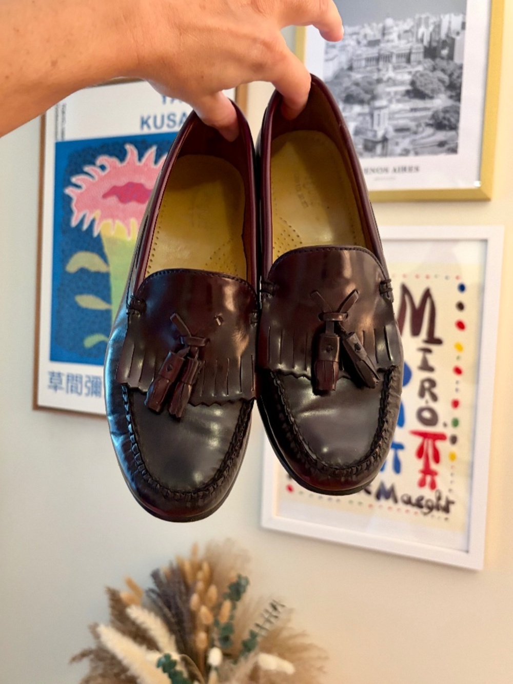 G.H. Bass Tassel Weejun Penny Loafers in Oxblood Burgundy Leather - Women’s 7
